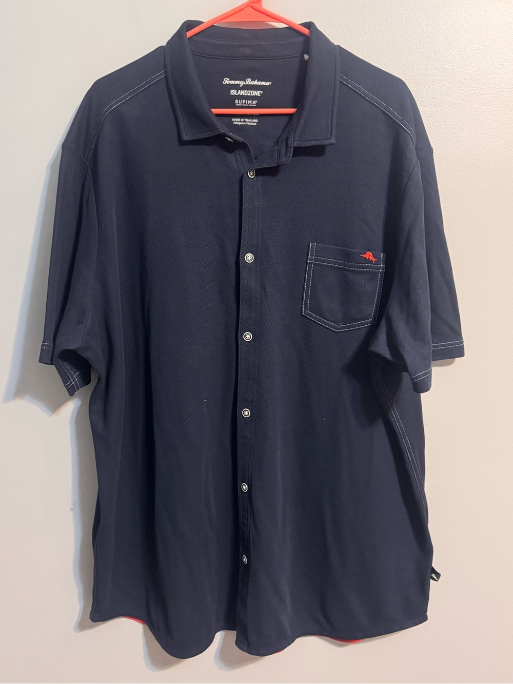 Tommy Bahama IslandZone Supima Men’s 2XLT Navy Button Front Shirt NWOT